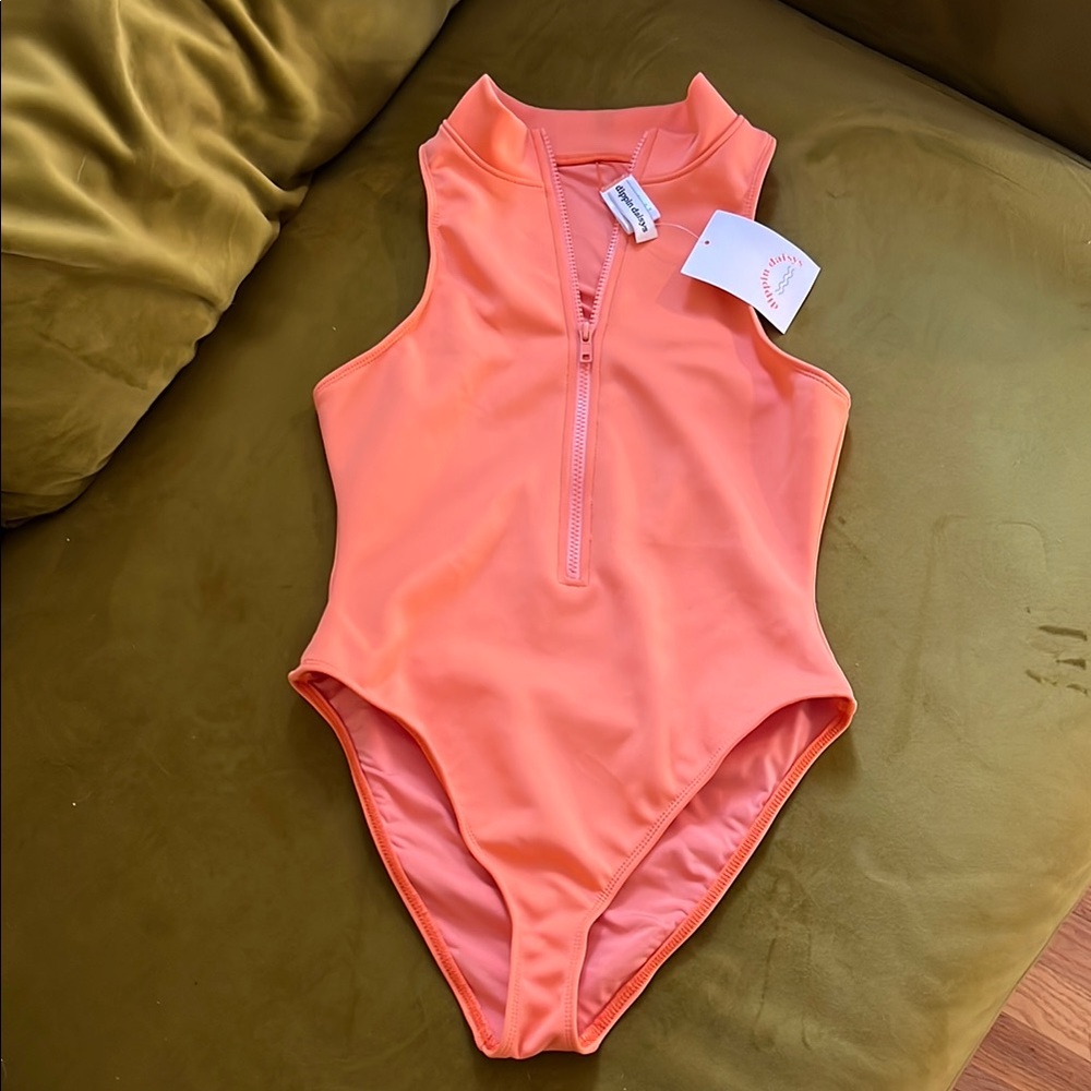 Dippin' Daisy's Orange One Piece Swimsuit High Neck